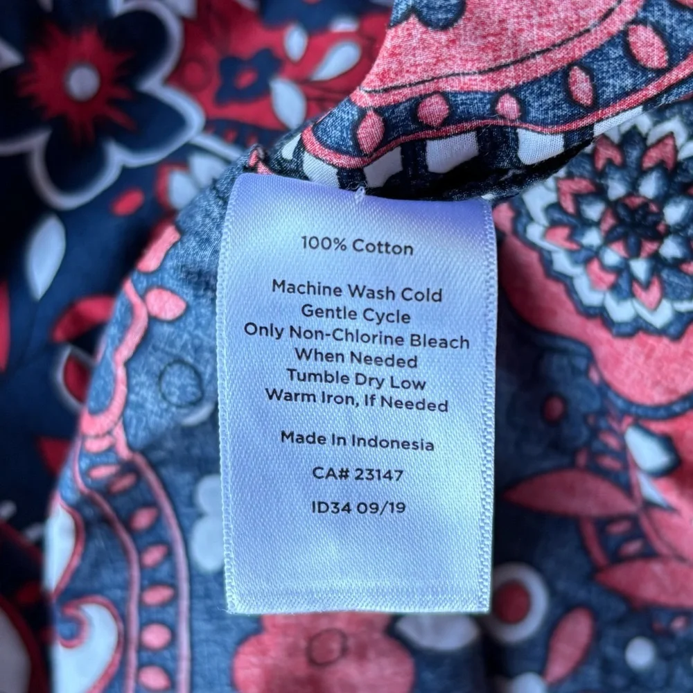 Talbots Navy and Red Paisley Button Down Shirt - Picture 7 of 8